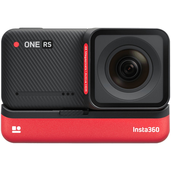 Спортна видеокамера Insta360 ONE RS 4K Edition, 4K, Waterproof, HDR, Черен/Червен