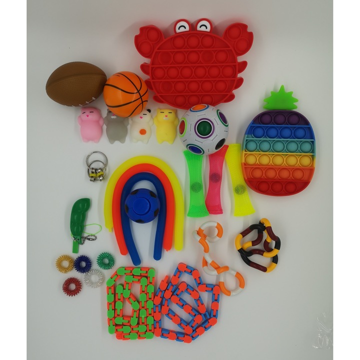 Комплект антистрес играчки Fidget Toy, За деца и възрастни, 27 части