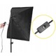 Set 2 Lampi Foto Softbox Cu Trepied Si Bec Cu Telecomanda, GearPro, 105W, 50 x 70 cm, Inaltime 200 cm, Negru