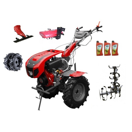 Pachet Motocultor Profesional Weima Wm 1100BE 6 Viteze - Diesel 12 Cp cu Diferential, 5 Piese