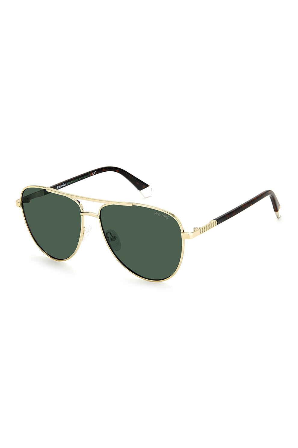 Polaroid, Ochelari de soare aviator polarizati, Auriu, Negru stins, 58-14-140 Standard