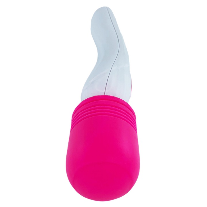 Aparat de Masaj Macvi®, cu 10 Moduri de Vibratie, Rezistent la Apa, Alb/Roz