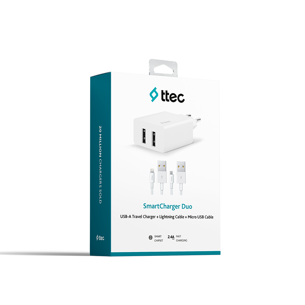 Ttec SmartCharger Seyahat Şarj Aleti 2.1A Type-C Kablo Mor 2SCS20CMR