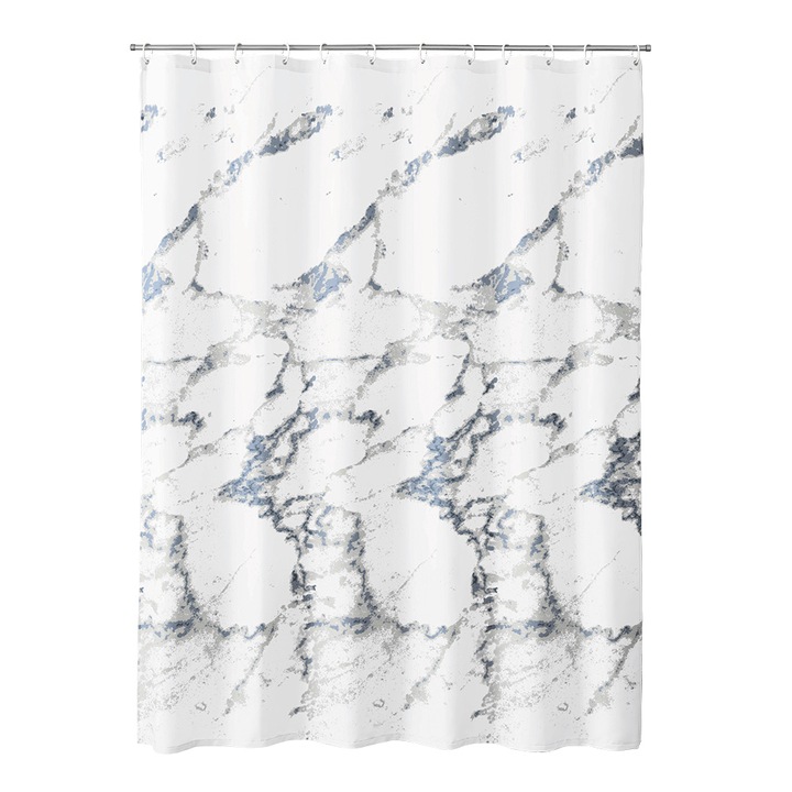 Завеса за душ Kleine Wollke Мраморна, имитация на антрацит мрамор, текстилно изглеждащ полиестер, 180 x 200 см