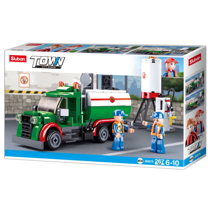 Set de constructie Sluban B0878, Camion cisterna, 267 piese, Multicolor