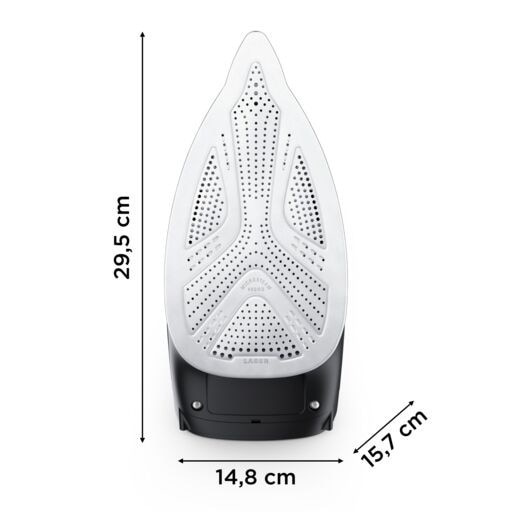 Fier de calcat cu abur Rowenta Focus Excel DW5310D1, 2700 W, abur 45/min, jet de abur 180 g/min, talpa Microsteam 400, Mod Eco, varf profilat, abur vertical, sistem antipicurare, functie anticalcar, negru & albastru