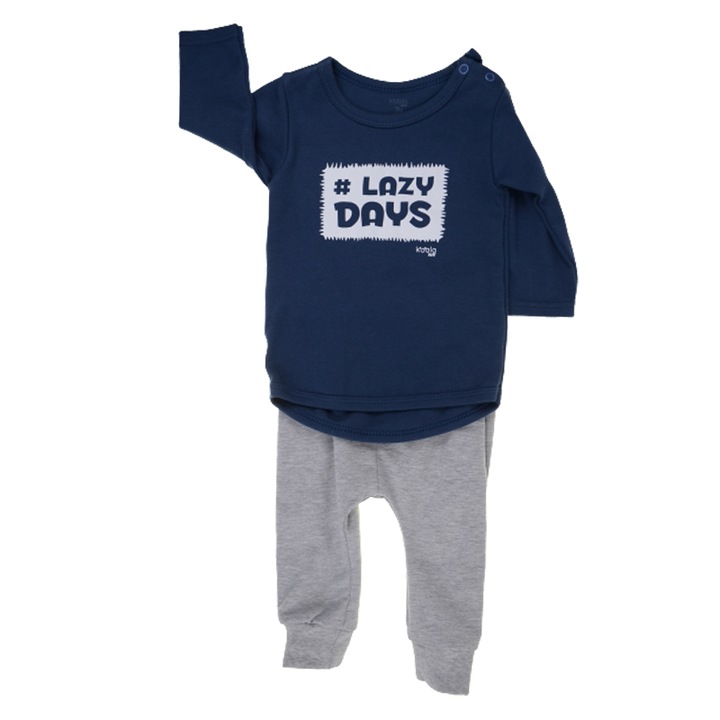 Compleu 2 piese bluza si pantaloni pentru baieti Koala Lazy Days KLZD-2, Albastru 72339
