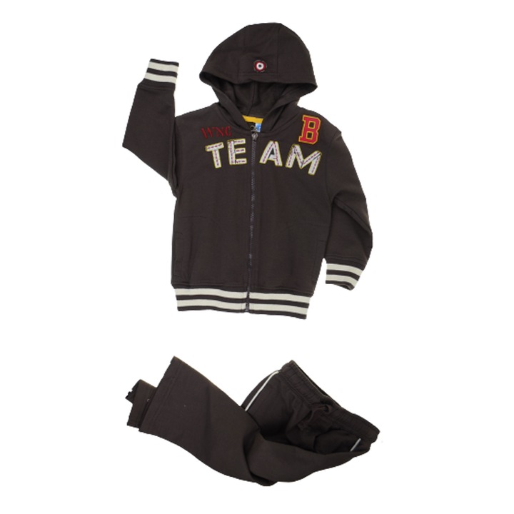 Compleu 2 piese hanorac si pantaloni pentru baieti Wenice KLZD-10, Maro 98 CM