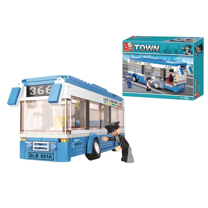 Sluban M38-B0330 építőkészlet, Városi busz, 235 db, 3 figura, 6+ év, 19 cm, többszínű