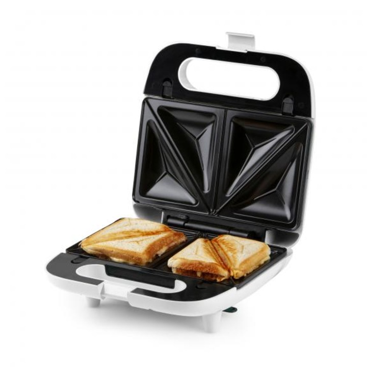 Aparat de sandwich 3 in 1 Domo DO1090C cu placi interschimbabile, pentru pregatire sandwich, grill sau waffe, 750 W