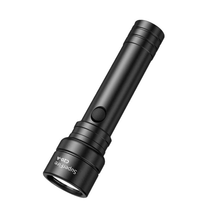 Тактически фенер Superfire C20, 500 lm, мултифункционален, металик, Черен, MON-BBL5958
