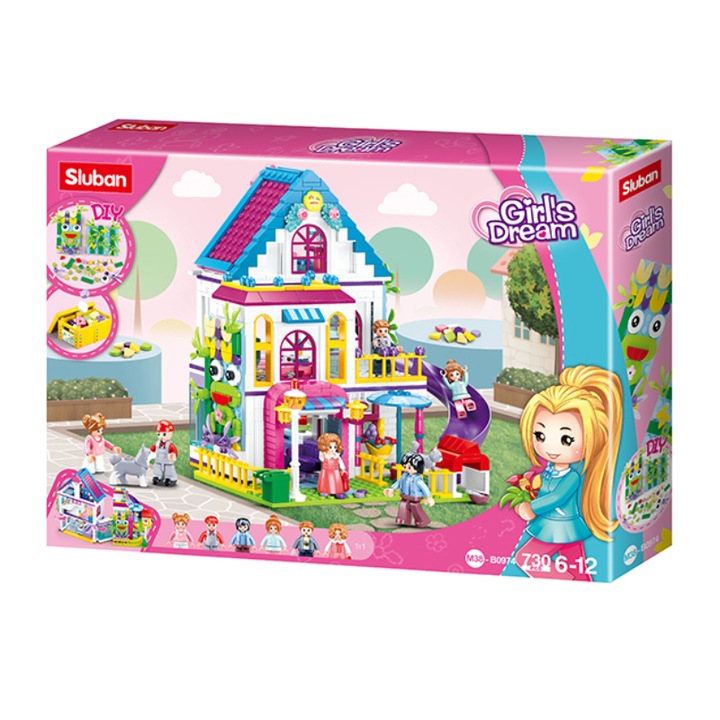 Конструктор Sluban B0974, Къща, 730 части, Многоцветен
