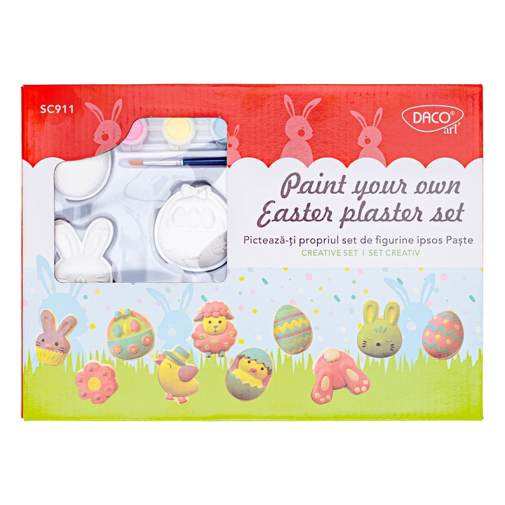Творчески комплект 10 фигурки, DACO, Paint your own Великден, Великденски модел, Гипс/пластмаса