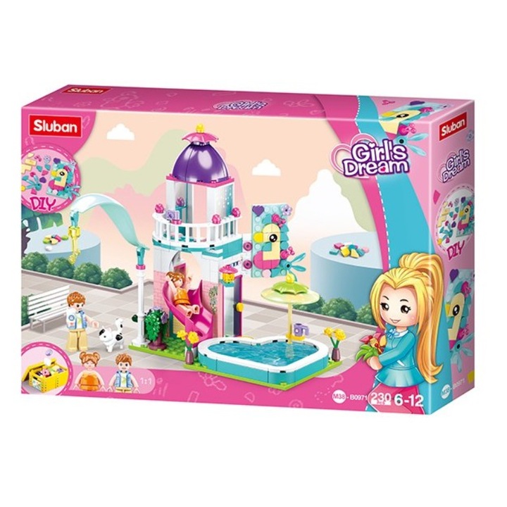 Конструктор Sluban B0971, Басейн, 230 части, Многоцветен