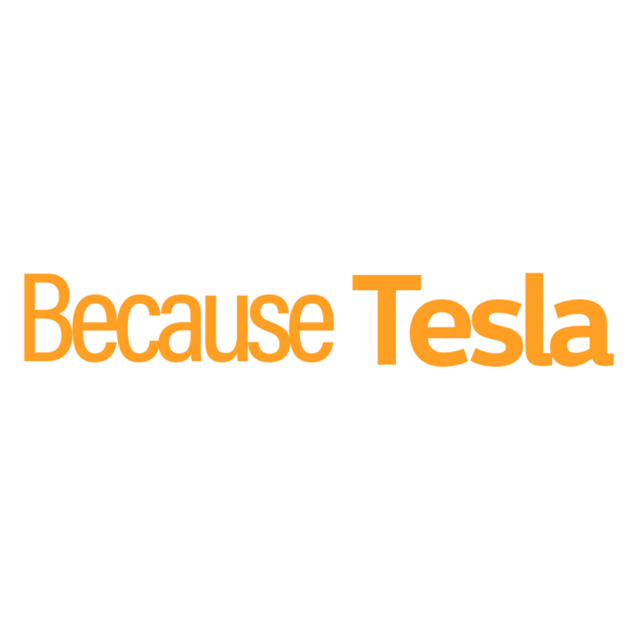 Sticker auto pentru parbriz Because Tesla, 50 cm, Portocaliu