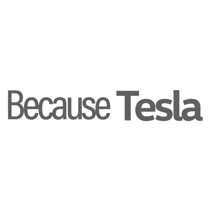 Sticker auto pentru parbriz Because Tesla, 50 cm, Gri