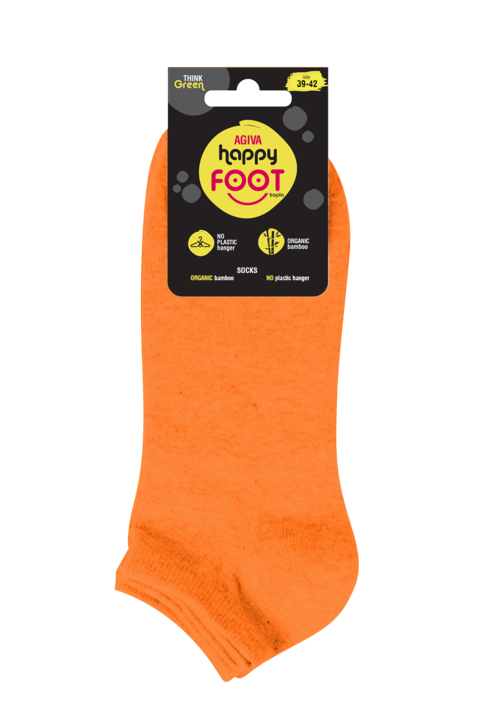 Дамски бамбукови чорапи за маратонки Agiva Happy Foottopia, Оранжев