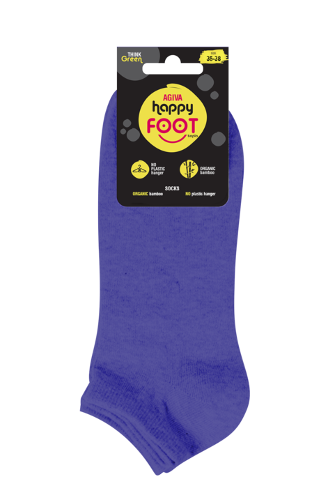 Дамски бамбукови чорапи за маратонки Agiva Happy Foottopia, Лилав