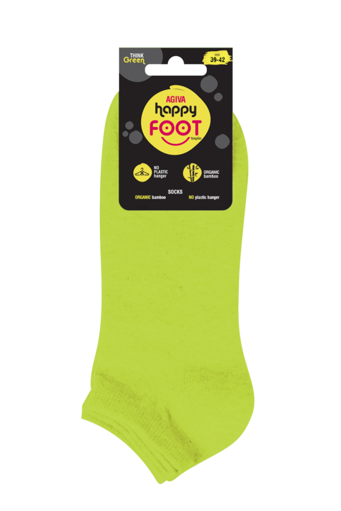 Дамски бамбукови чорапи за маратонки Agiva Happy Foottopia, Зелен
