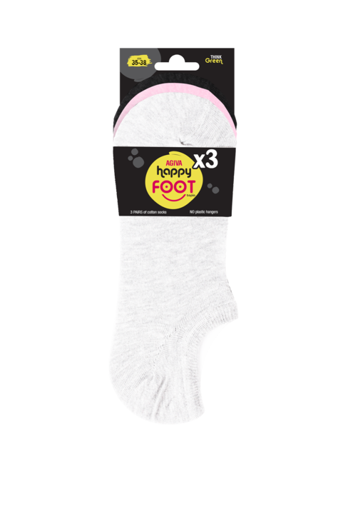 Agiva Happy Foottopia női láthatatlan sneaker zokni szett, Többszínű, 35-38