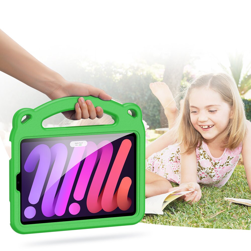 Husa din spuma compatibila cu Apple iPad Mini 6 2021, pentru copii cu model Panda, Verde
