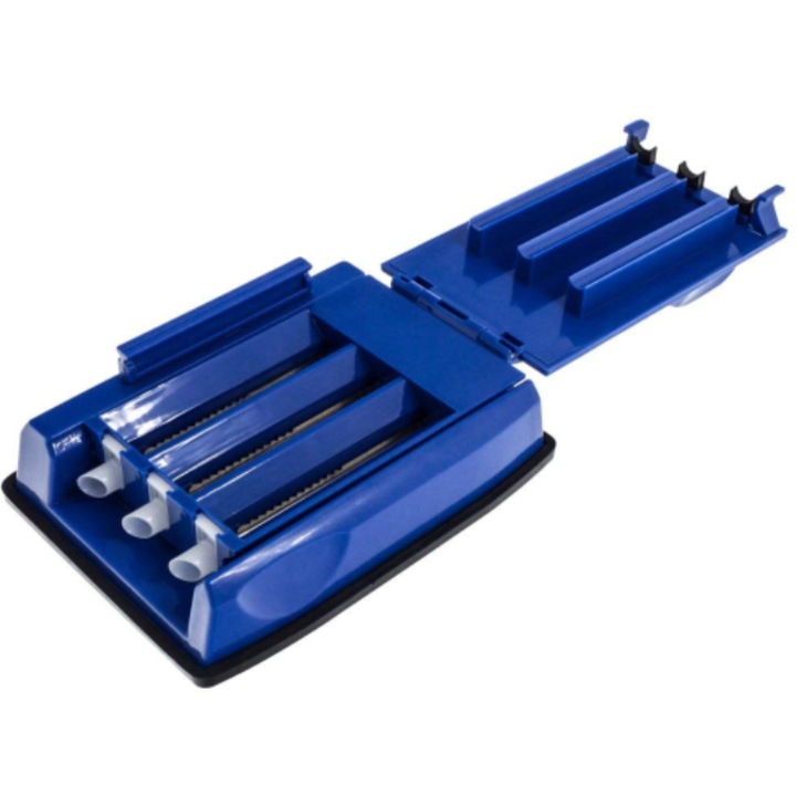 Aparat KlaussTech Manual de facut Tigari, 3 Injectoare, 130 x 65 x 45 mm, Albastru