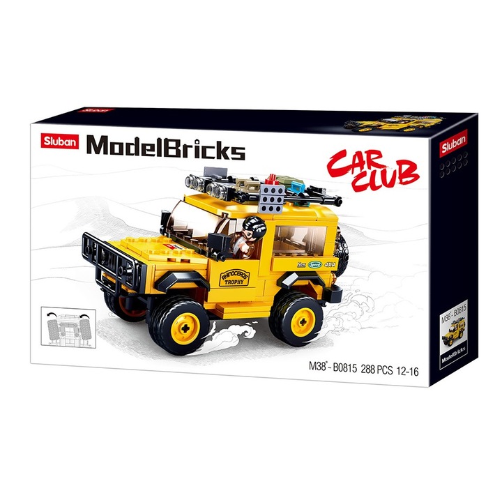 Építőkészlet Sluban B0815, Autó, 288 db, Többszínű