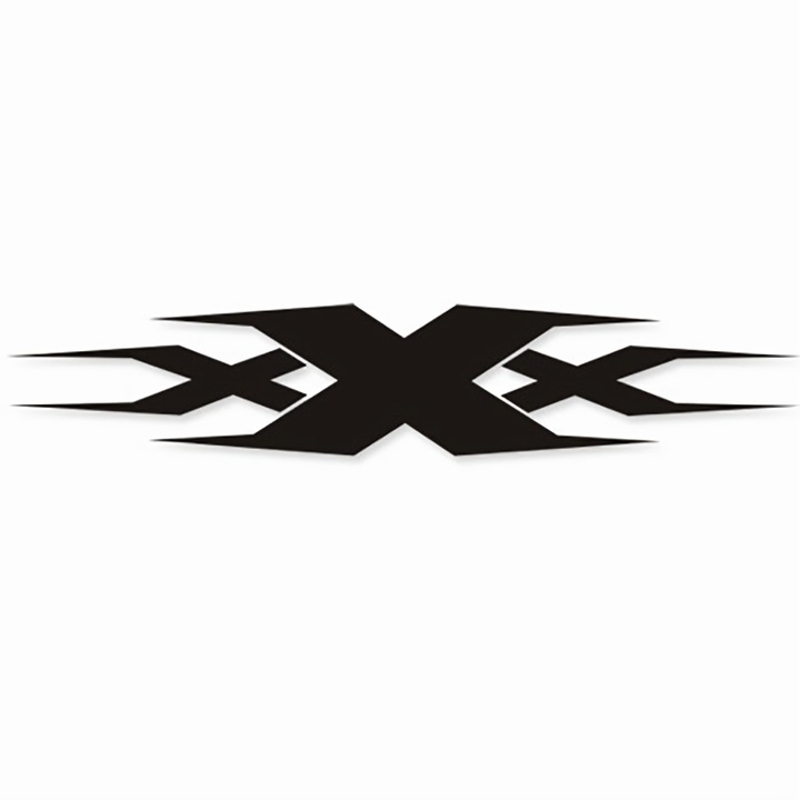 Sticker decorativ perete, geam si auto, Triple X, 27x6 cm, negru