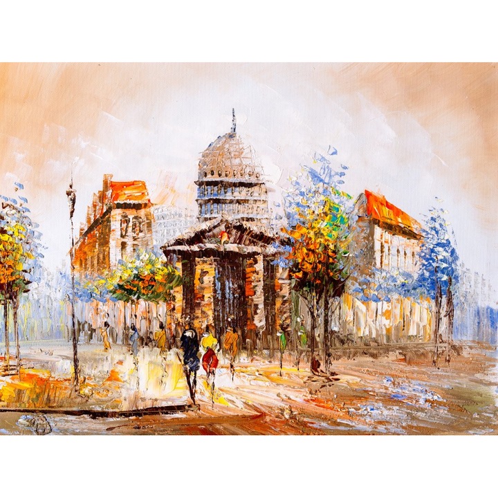 Картина на платно Улица от Париж, картина, многоцветна, 90 х 60 см