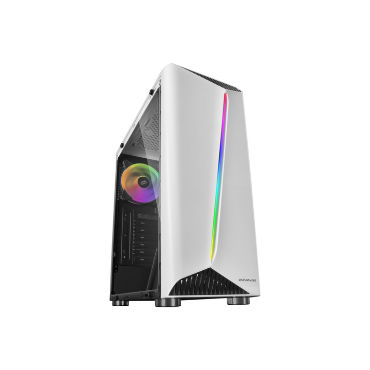 Sistem Desktop PC Gaming GRT White RGB cu procesor AMD Ryzen 5 3600 4.2GHz, 16GB DDR4, 1TB HDD, 240GB SSD, GeForce® GTX 1660 Ti 6GB GDDR6
