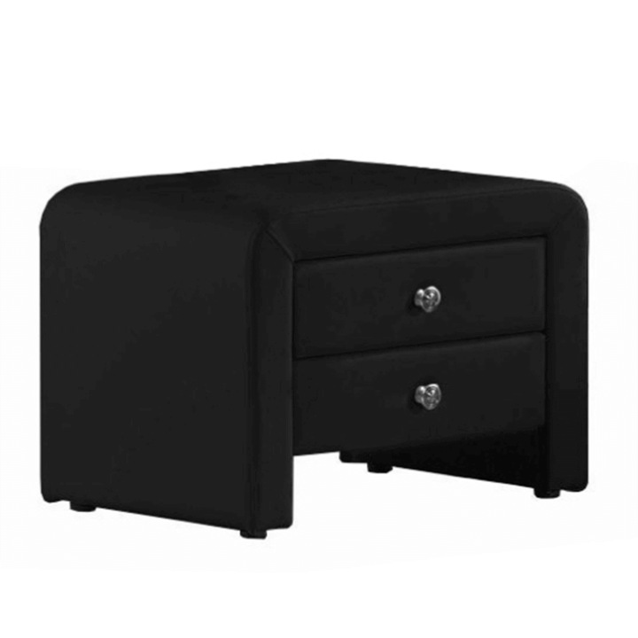 Noptiera, din piele ecologica neagra, Wilson, 50x38x37 cm