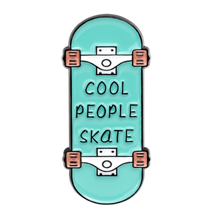 Insigna metal cu pin Cool people skate 1.5x3.2 cm