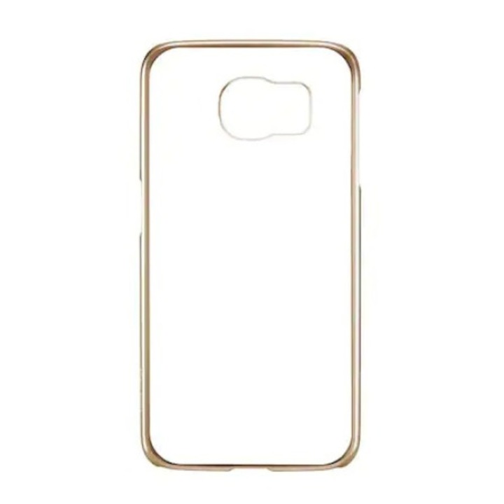 Husa pentru telefonul Samsung Galaxy S6, G-tech, Glimmer Champagne Gold, Rama Electroplacata