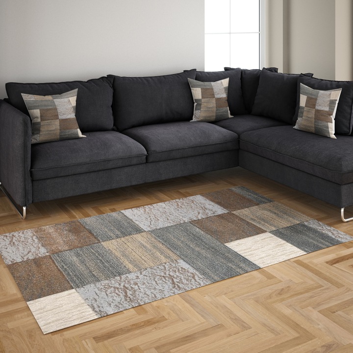 Carvino Twist килим, модел SC1835A Grey Caramel 80 cm x 150 cm