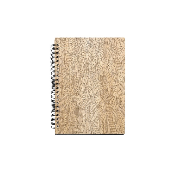 Agenda A5 nedatata cu spirala, MDF, DekoLaser, 15,5 x 21 cm - AG1056C1