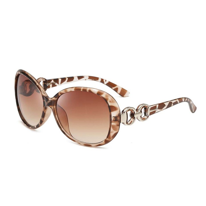 Ochelari de soare dama ASKSA, Luxury, Polarizati si cu protectie UV400, Leopard