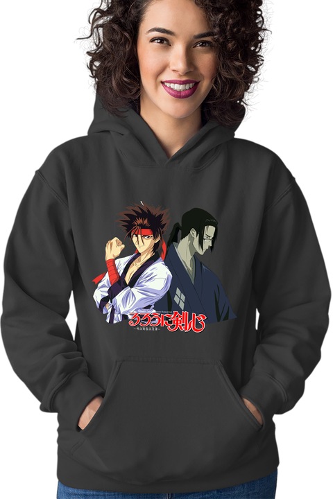 Hanorac dama Rurouni Kenshin Sanosuke Jin Duo Anime, Negru