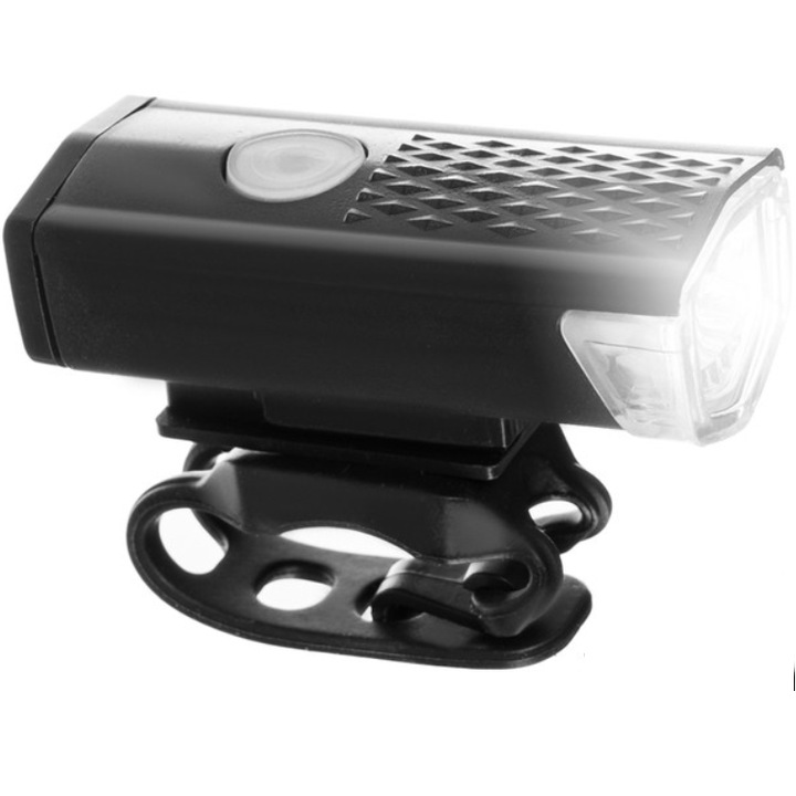 360°-ban forgatható LED-stop és fényszóró készlet kerékpárhoz, USB töltés, 3 első és 7 hátsó világítási mód, műanyag + ABS, fekete
