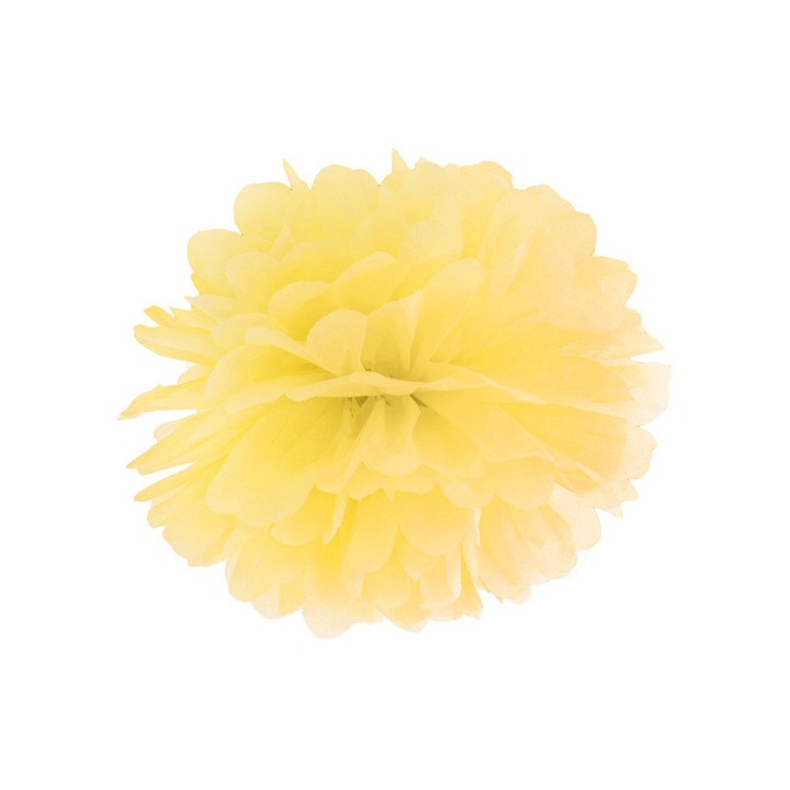 Pompom din Hartie, Galben, 25 cm
