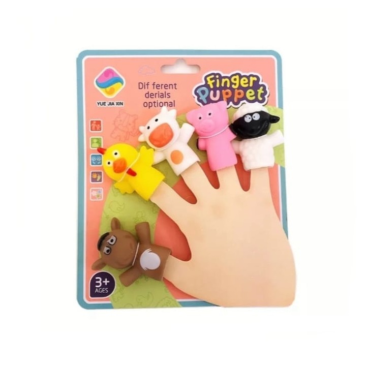 Set 5 Figurine Animalute Domestice pentru degete, Finger Puppet, multicolor