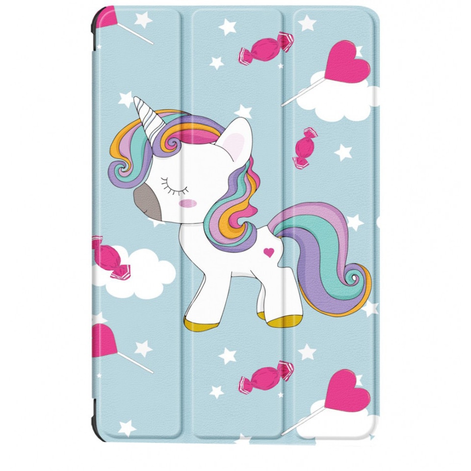 Husa Smart Cover tableta, pentru Samsung Galaxy Tab A8 10.5 X-200 X205 unicorn, albastru deschis