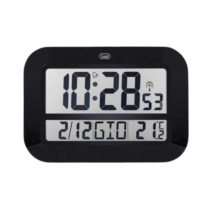 Ceas de perete digital OM 3540 D, 46cm, temperatura, calendar, negru, Trevi