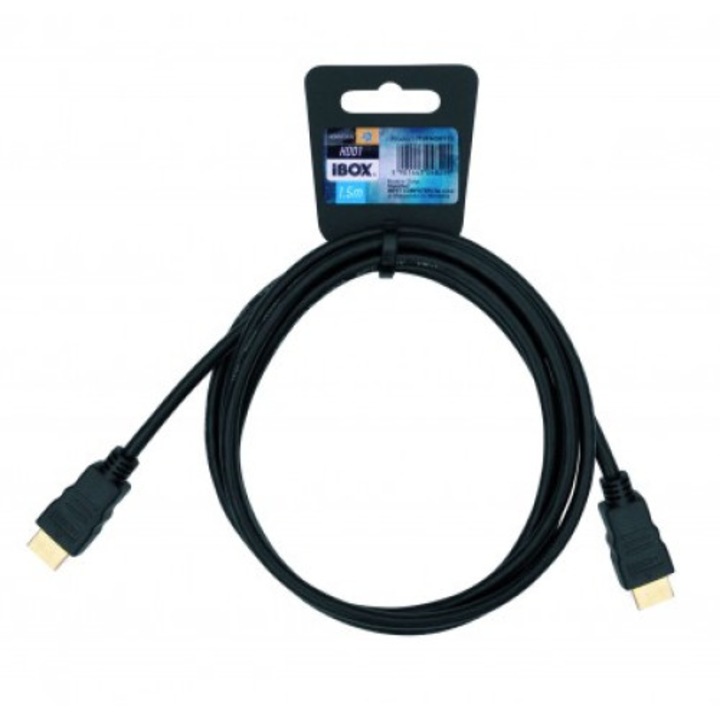 Кабел iBox ITVFHD0115 HDMI, 1.5m, HDMI-A, черен