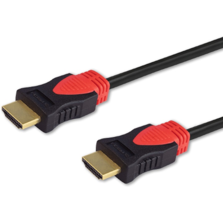 Savio CL-113 HDMI kábel, 5m, HDMI-A, fekete, piros