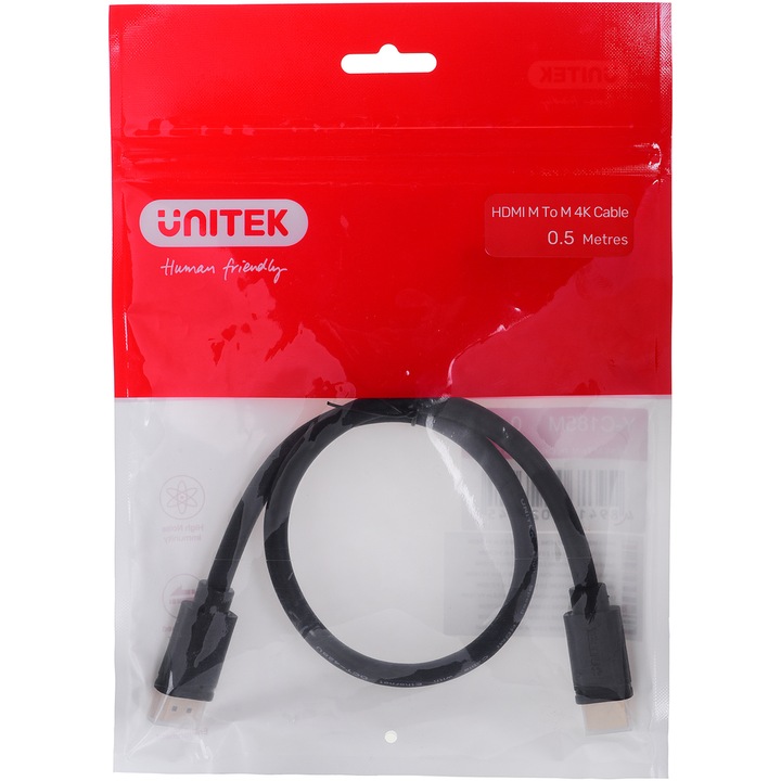 Кабел Unitek Y-C185M HDMI, 2.0, M/M, 4K, 60HZ, 0.5M