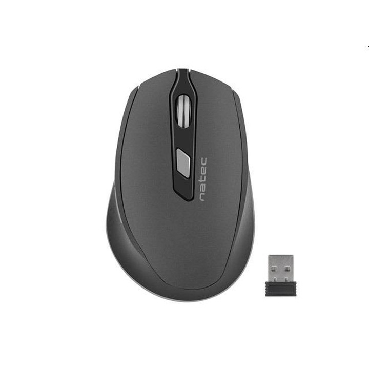 Безжична мишка Natec, Siskin silent, 2400dpi, Черен/Сив