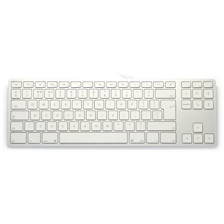 Клавиатура MATIAS FK308S-UK, UK, алуминиева, за Mac, Tenkeyless, сребрист