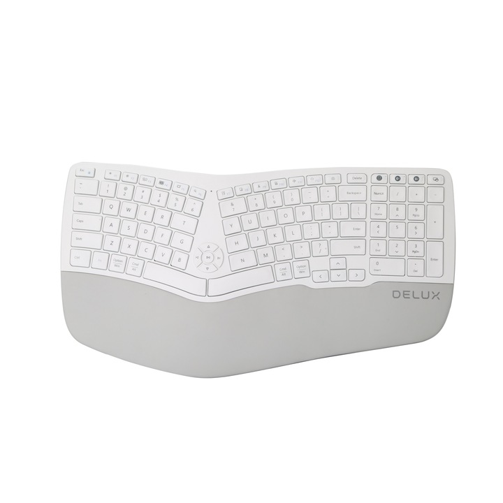 Tastatura fara fir, Delux, GM902, Bluetooth, Alb
