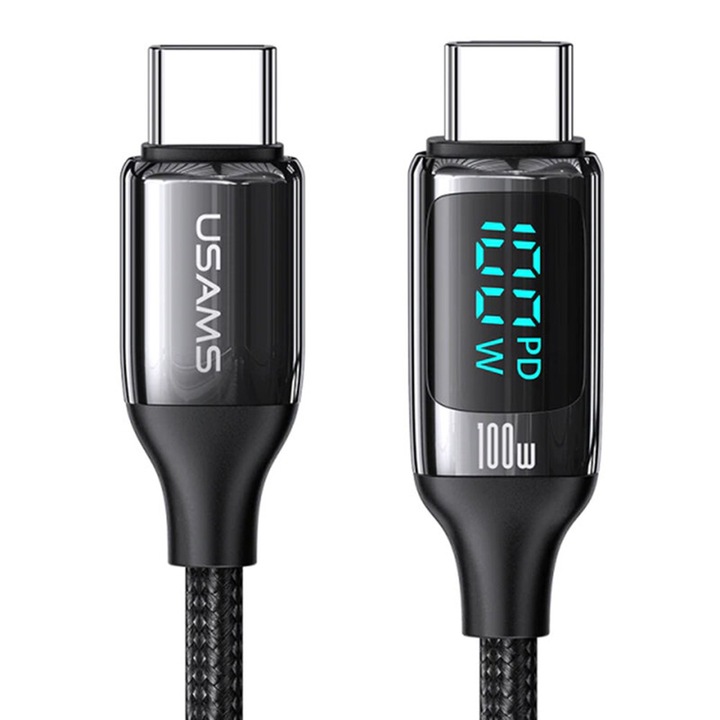 Cablu date USAMS e U78, US-SJ559, Type-C to Type-C 100W, PD, Fast Charge, 3m, Negru