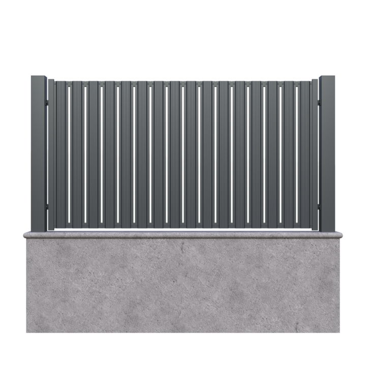 Panou gard mic, Todome, Model 71 cu sipca, negru, 200 x 110 cm